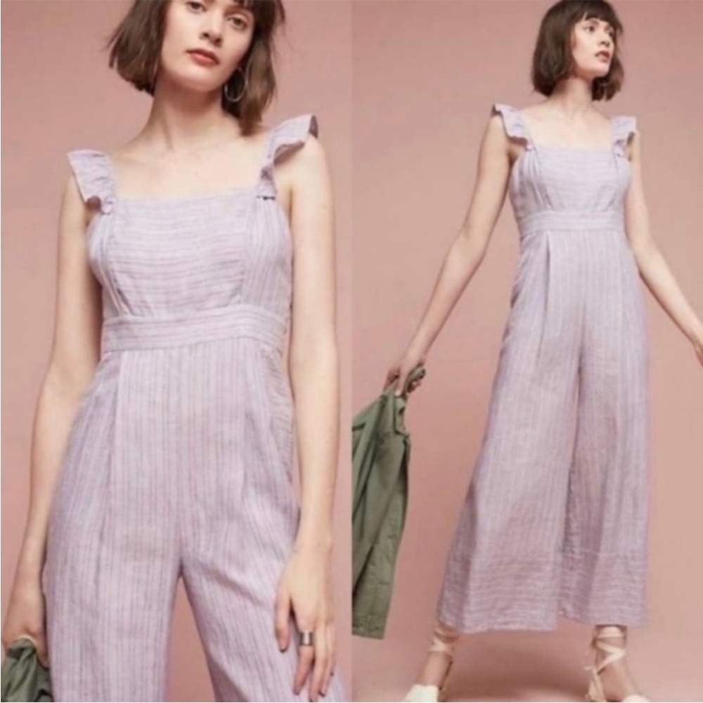 Anthro Elevenses Nantucket Linen Jumpsuit 10 - Picture 5 of 14